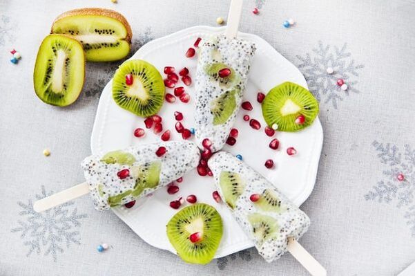 xeado con kiwi e sementes de chía para a túa dieta favorita